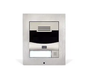 Домофон 2N EntryCom IP Solo Silver — IP54, металлический корпус, 107×28×130 мм