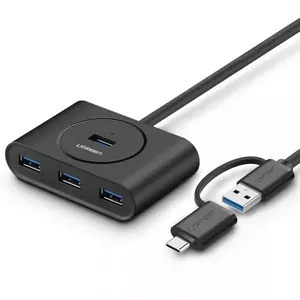 USB-концентратор UGREEN 40850 — 4 порта USB 3.2 Gen 1 Type-A, хост USB 3.2 Gen 2 Type-A, 5000 Мбит/с, черный