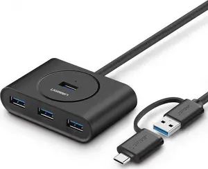 USB hub UGREEN 40850 — 4-port USB 3.2 Gen 1 Type-A hub, host USB 3.2 Gen 2 Type-A, 5000 Mbit/s, Black
