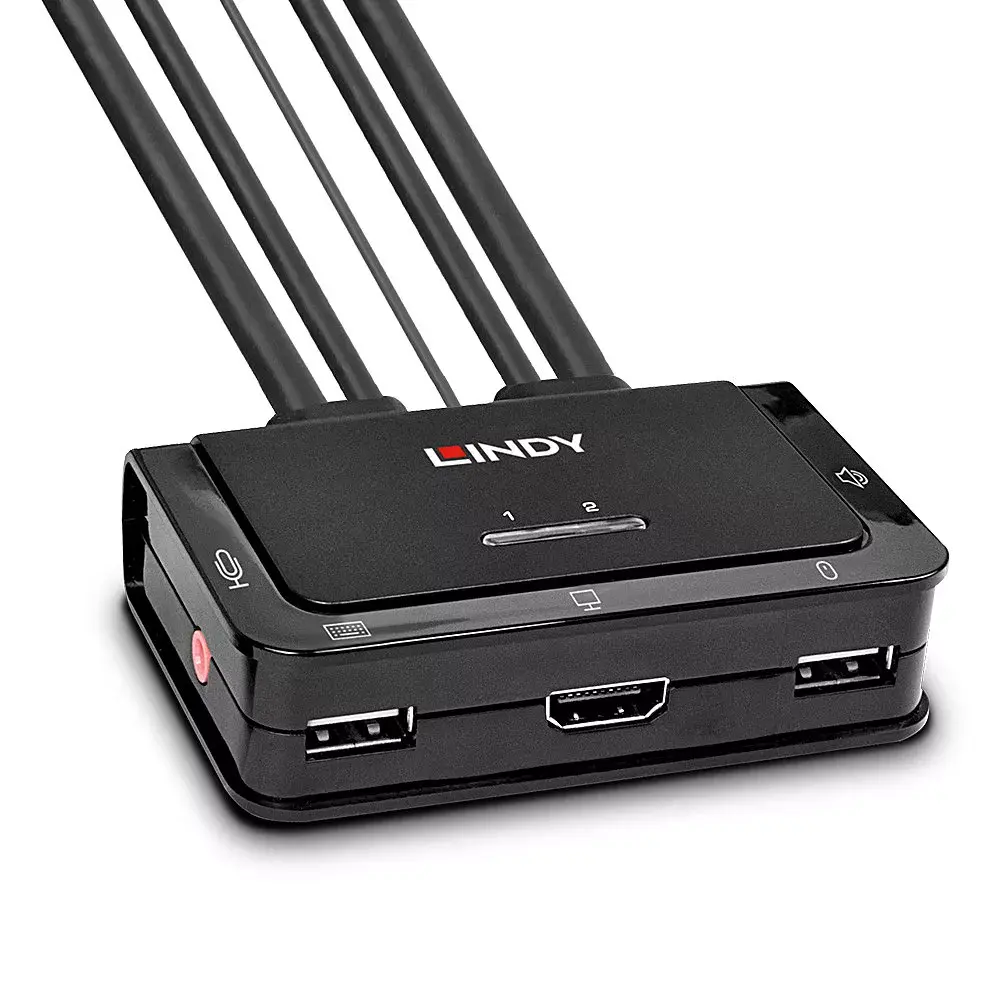 KVM Switch Lindy 2 Port HDMI 4K60 USB 2.0 Photo 2