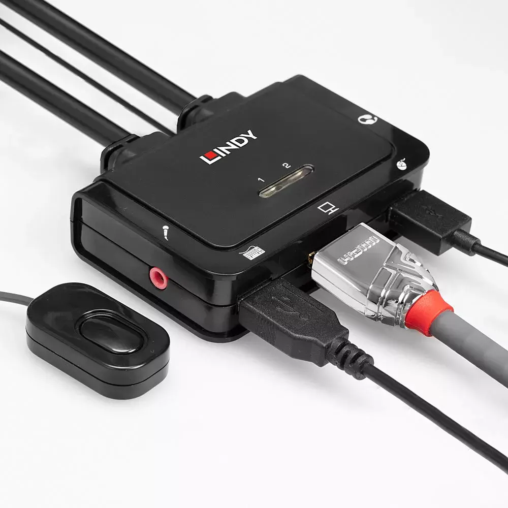 KVM Switch Lindy 2 Port HDMI 4K60 USB 2.0 Photo 5