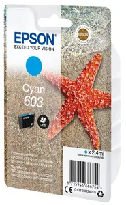 Epson 603 oriģinālais ciāna krāsas tintes kasetne ar 2.4 ml tilpumu Expression Home un WorkForce printeriem