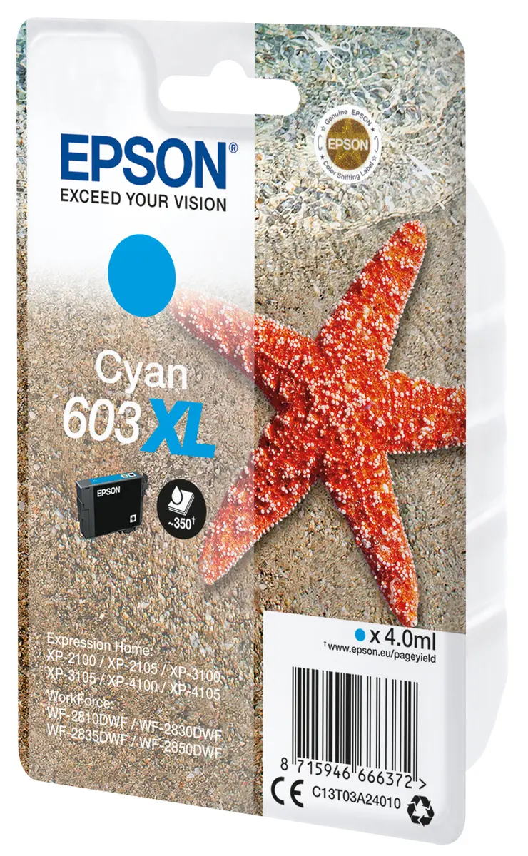 Epson 603XL Cyan oriģinālā tintes kasetne