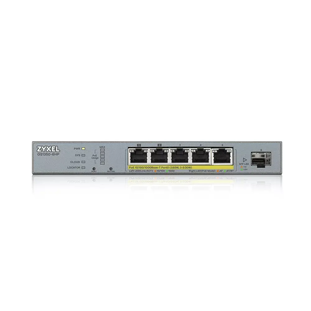 Управляемый L2 гигабитный Ethernet коммутатор Zyxel GS1350-6HP-EU0101F Photo 2