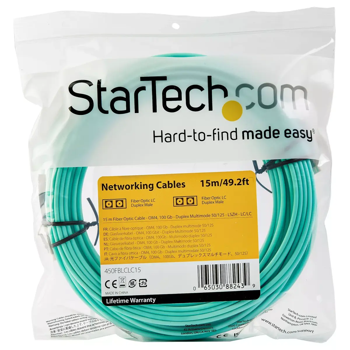 Optiskā šķiedra StarTech.com 15m LC/UPC uz LC/UPC OM4 Photo 4