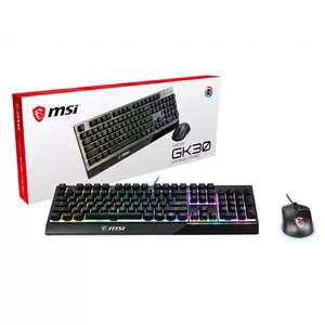 MSI VIGORGK30COMBOUS клавиатура Мышь входит в комплектацию USB QWERTY Международный UK Черный