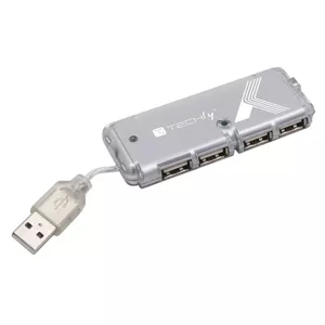 USB‑хаб TECHLY IUSB2-HUB599TY — 4 порта, 480 Мбит/с, серый, питание от USB