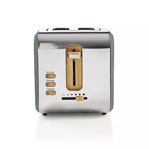 Toaster Nedis KABT510EGY — 2-slice, 900 W, grey, stainless steel housing