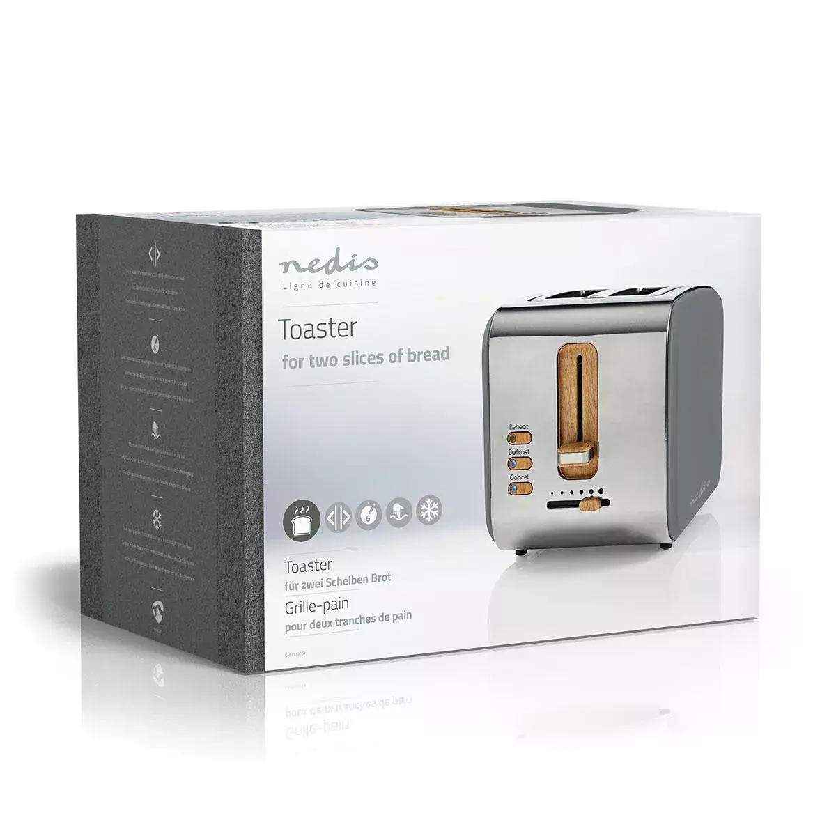 Grauzdētājs Nedis KABT510EGY — 2 šķēles 900 W Photo 6