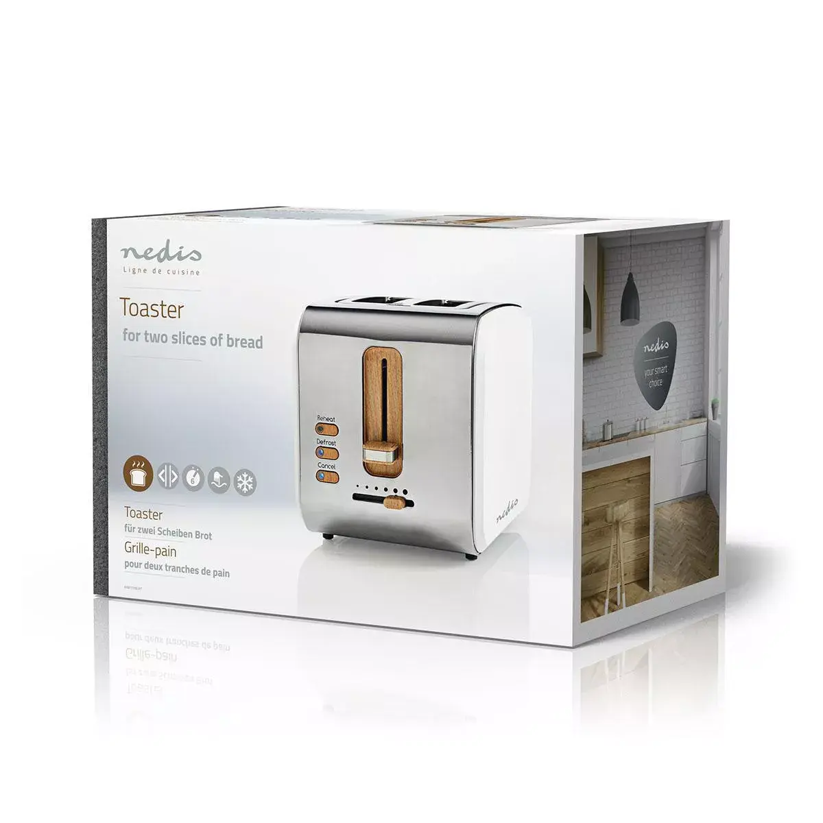 Toaster Nedis KABT510EWT — 2-slice 900 W Photo 5