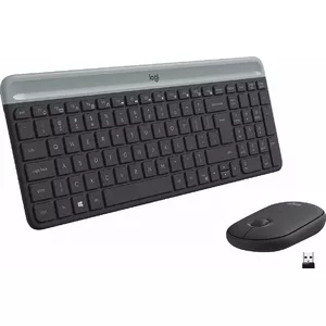 Logitech MK470 bezvadu tastatūra + pele, grafīts, iekļauta pele, QWERTY US , USB