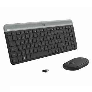 Logitech MK470 bezvadu tastatūra + pele, grafīts, iekļauta pele, QWERTY US , USB