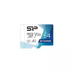 MicroSDXC memory card Silicon Power Superior Pro 64GB UHS-III U3 V30 100/80 MB/s with SD adapter