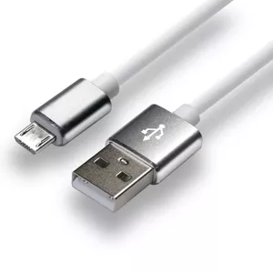 USB kabelis everActive CBS-1MW 1 m — USB A uz Micro-USB A, USB 2.0, 480 Mbit/s, balts