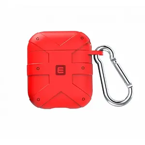 Чехол Evelatus EAC02 Red для AirPods, силиконовый защитный кейс с кнопкой крепления