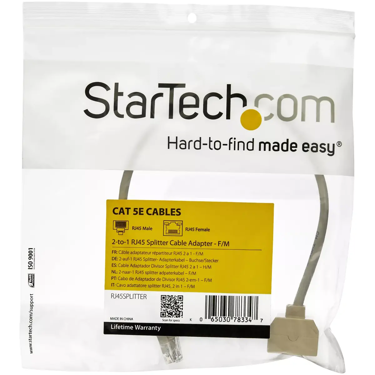 RJ45 Splitter Cable Adapter StarTech.com 2-to-1 Photo 5