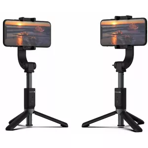 Statīvs Evelatus ETS01 Bluetooth Smart Stabilizer — melns, atbalsts kamerām un viedtālruņiem