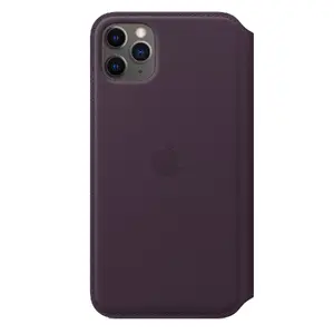 Folio case Apple for iPhone 11 Pro Max MX092ZM/A — leather, 6.5" screen, aubergine, 2 card pockets