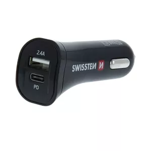 Car charger SWISSTEN SW-CCH-2.4A-30W for 12/24V systems, 2.4A output