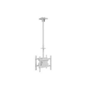 Ceiling Mount Multibrackets M Public Medium Back-to-Back White 3000 — dual display, up to 55", 50 kg, VESA up to 400x400, height 860–3130 mm