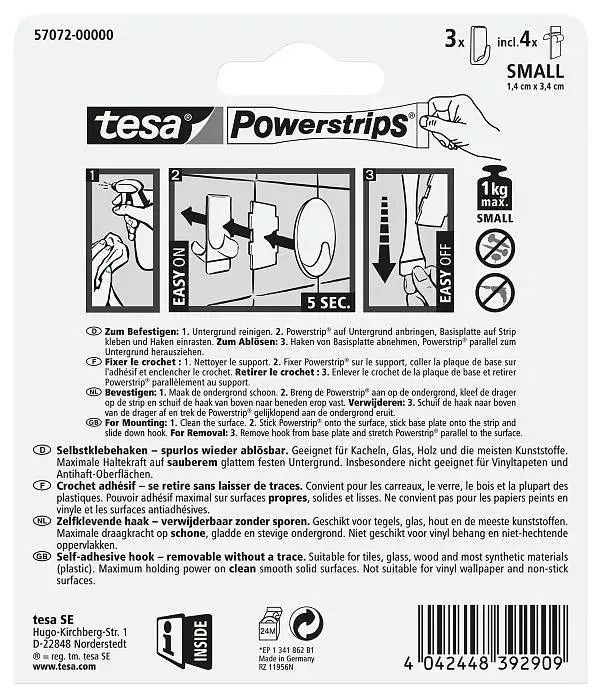 Dvieļu āķis TESA 57072-00000 Photo 3