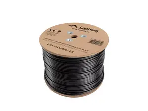 LANBERG networking cable Cat5e LCF5-21CU-0305-BK, F/UTP copper, 305 m, 24 AWG, PE jacket, black