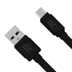 USB A to USB C cable Green Cell KABGC03 — 0.25 m, Black, 480 Mbit/s