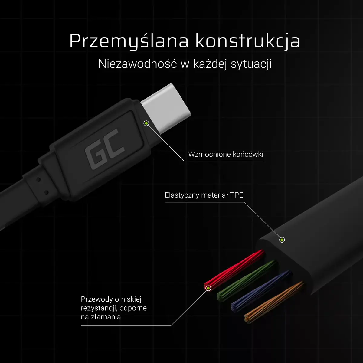 Кабель USB A — USB C Green Cell KABGC03 Photo 3