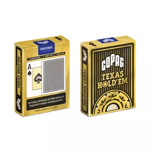Игральные карты Cartamundi Copag Texas Hold'em GOLD Jumbo Face 2‑index TBX Black, 55 шт, пластик