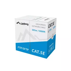 Tīkla kabelis Lanberg LCF5-11CU-0305-S RJ45 Cat5e 305 m Pelēks