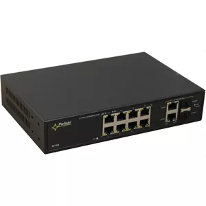 PULSAR SF108-90W tīkla pārslēgs Fast Ethernet (10/100) Power over Ethernet (PoE) Melns