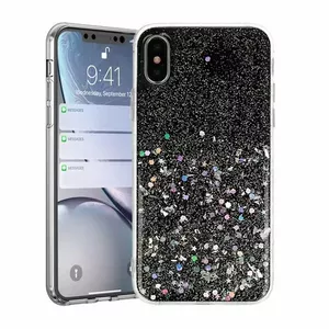 Vennus Iphone X/XS (5,8") блестящий чехол черный