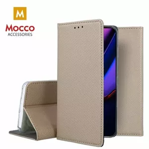 Phone book case Mocco for Apple iPhone 11 Pro Gold with magnetic closure and card pocket