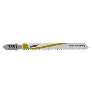 Jigsaw blades Wolfcraft 3551000 HCS for chipboard/laminate/MDF/softwood, 7.5 cm working length, 2.5 mm tooth spacing, 2 pcs