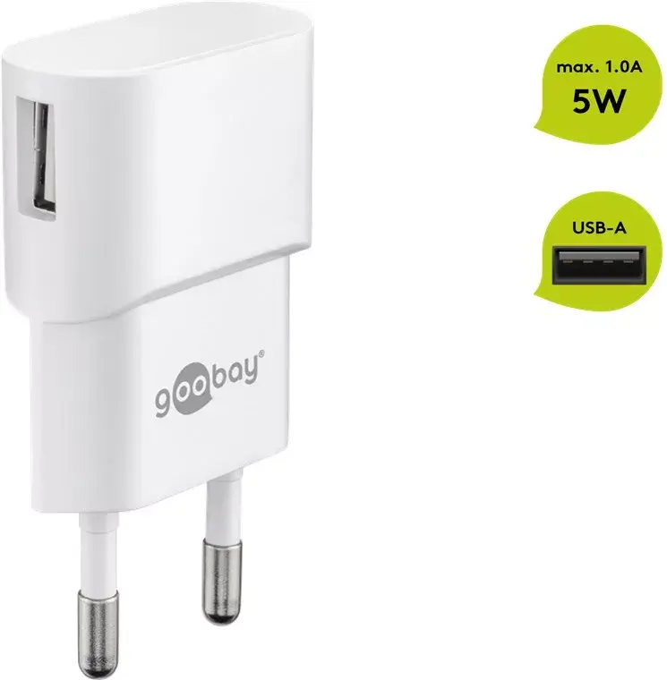 Charger Goobay USB Charger (5 W) White Photo 2