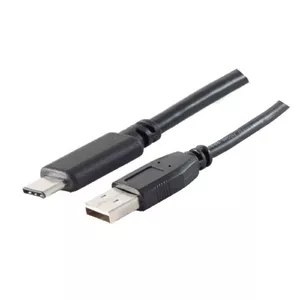 USB kabelis S/CONN 77143-1.8 USB 2.0 1.8 m USB A USB C Melns