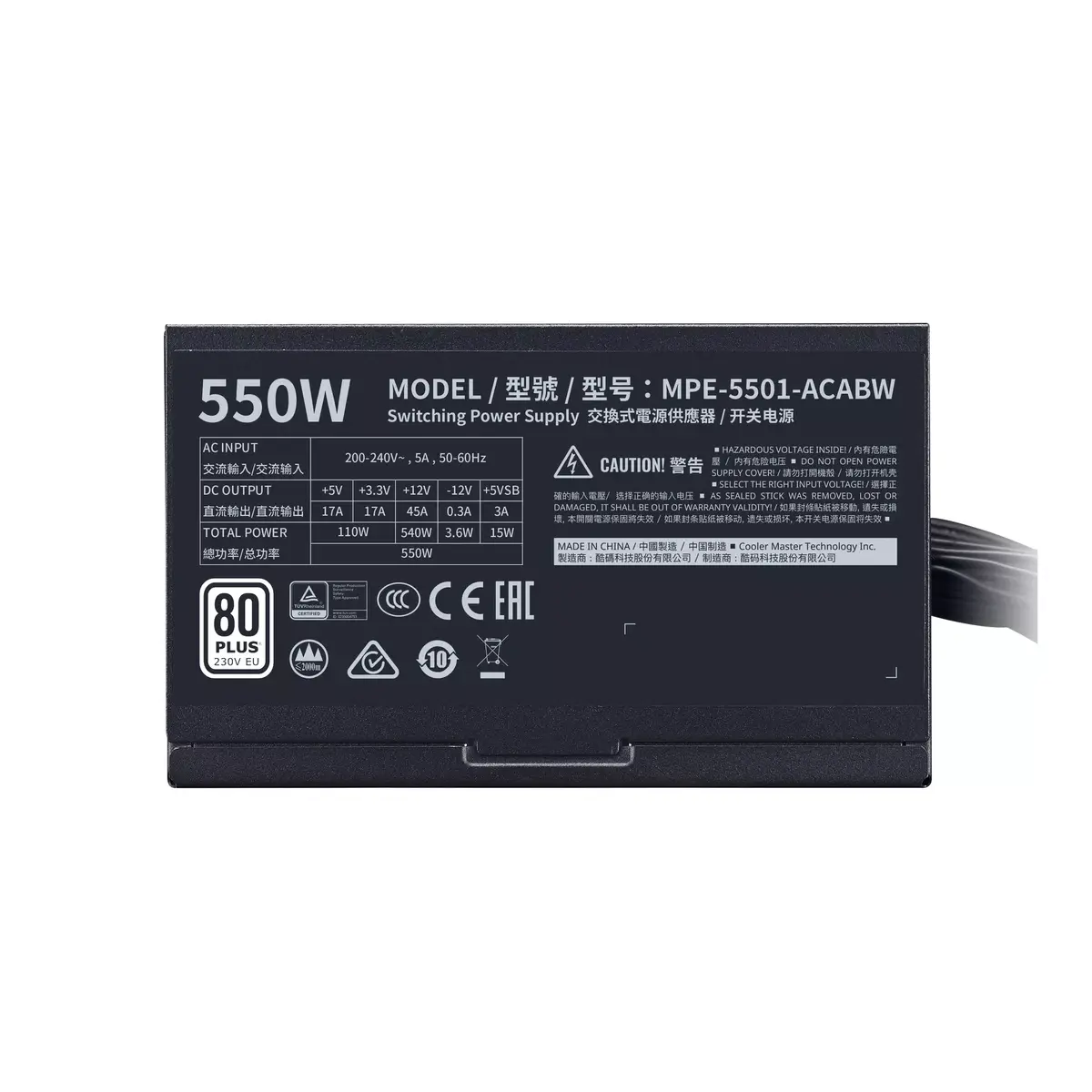 Блок питания Cooler Master MWE 550 White Photo 6