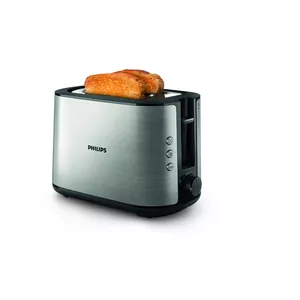 Toaster Philips Viva Collection HD2650/90 — 2-slice, 950 W, 8 browning levels, long slot, black stainless steel