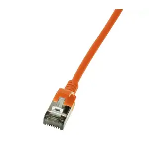 Network cable LOGILINK Slim U/FTP Cat6a 0.3 m RJ-45 to RJ-45 Orange
