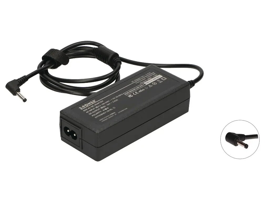 Barošanas adapters 65W Iekštelpu Melns priekš