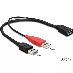 USB cable DeLOCK 83176 USB 3.2 Gen 1 0.3 m USB A 2 x USB A