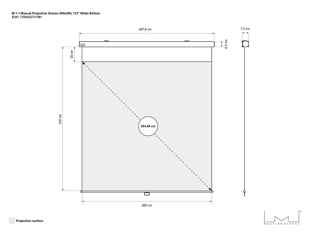 Экран для проектора Multibrackets M 1:1 112" Photo 13