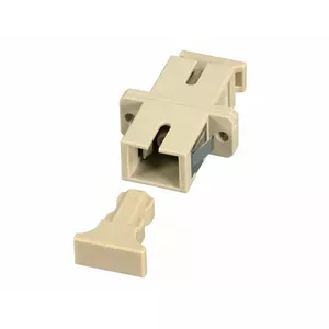 Fiber Optic Adapter EFB Elektronik SC/SC Simplex Singlemode OM2 beige, plastic housing, ceramic sleeve