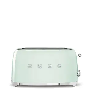 Тостер Smeg 50's Style TSF02PGEU пастельно-зеленый, 4 ломтика, 1500 Вт, корпус из нержавеющей стали, 2 отделения, регулировка степени обжарки, функция разморозки