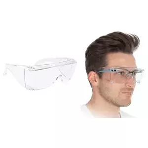 Protective Glasses HYGOSTAR Model 85107 — Transparent Polycarbonate, Suitable for Wearers of Prescription Glasses