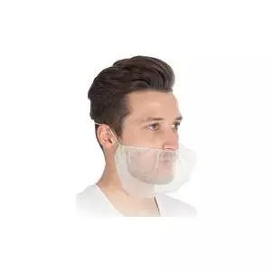 Disposable beard cover HYGOSTAR 2920, lightweight breathable nonwoven fabric, PP