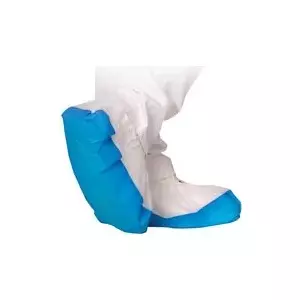 Protective Overshoe HYGOSTAR SAFE CPE with CPE sole, universal size, white/blue