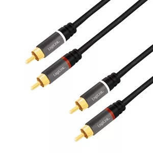 Аудиокабель LogiLink CA1209 10м 2xRCA Черный