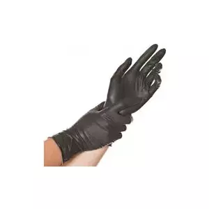 Disposable Latex Gloves HYGOSTAR DIABLO XL, black, powder-free, 240 mm length