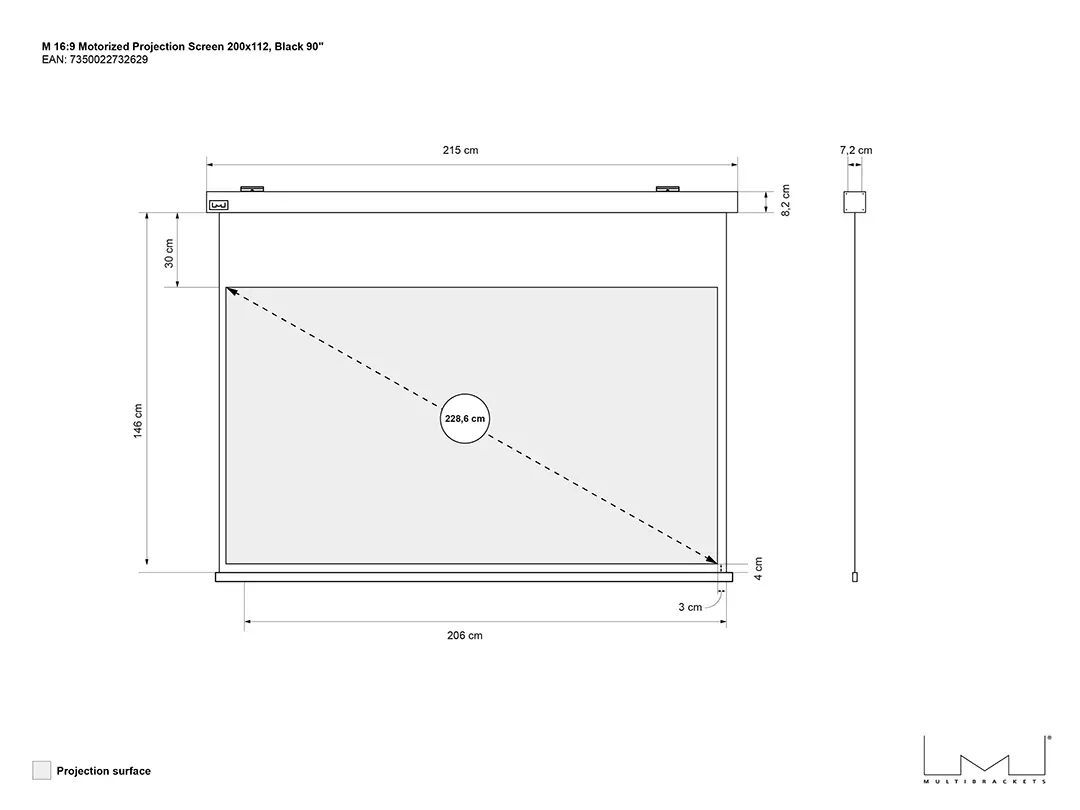 Моторизованный экран Multibrackets M 90" Photo 13